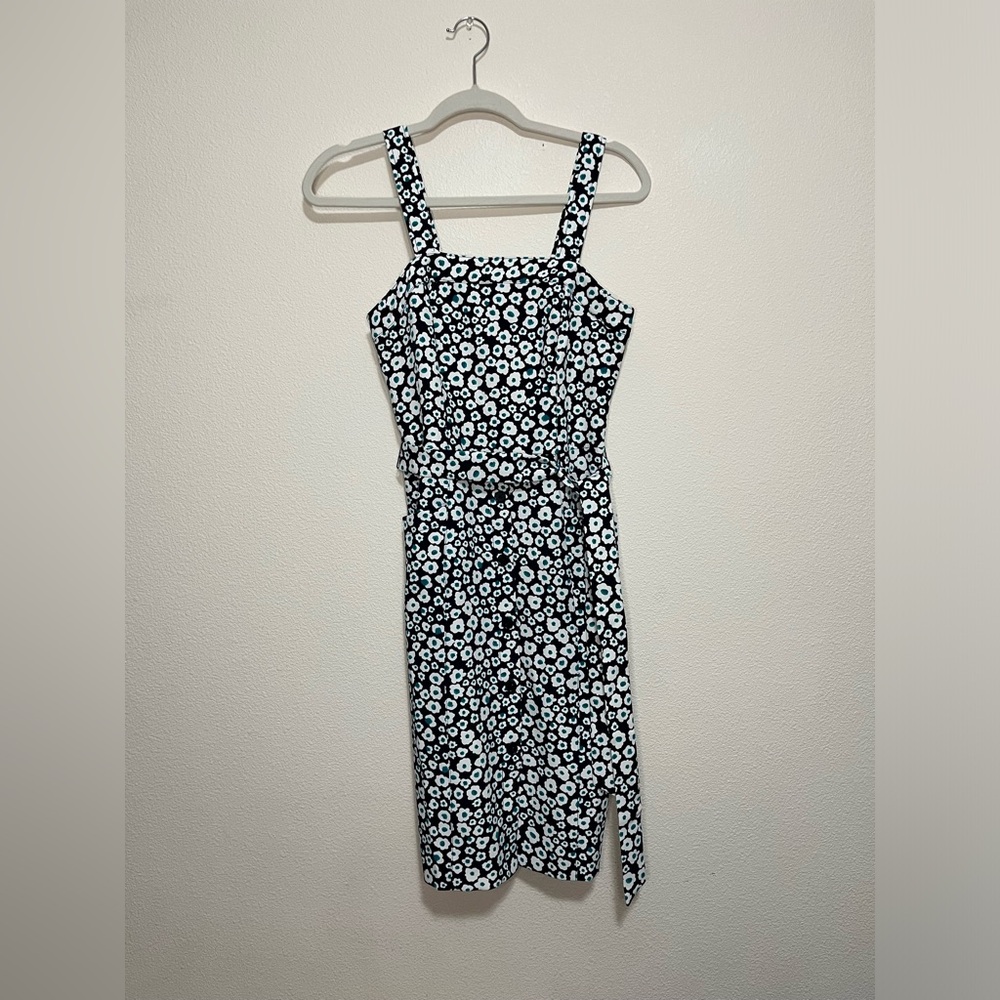 X DKNY Floral Paisley Belted Button Front Sundress Size XS